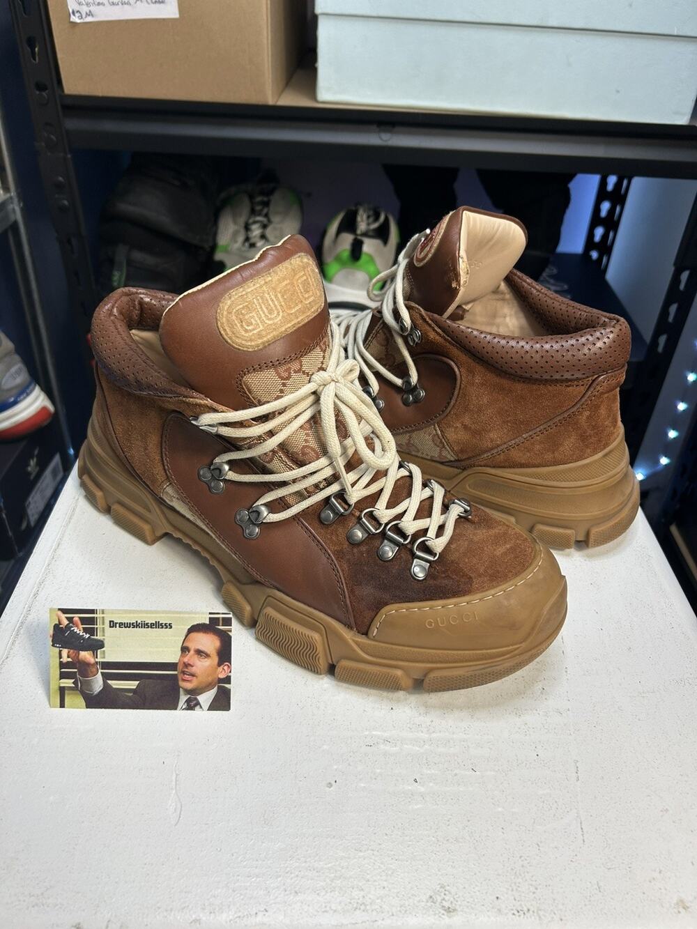 Size 11.5 M US (11 G) - Gucci Flashtrek High Brown Boots